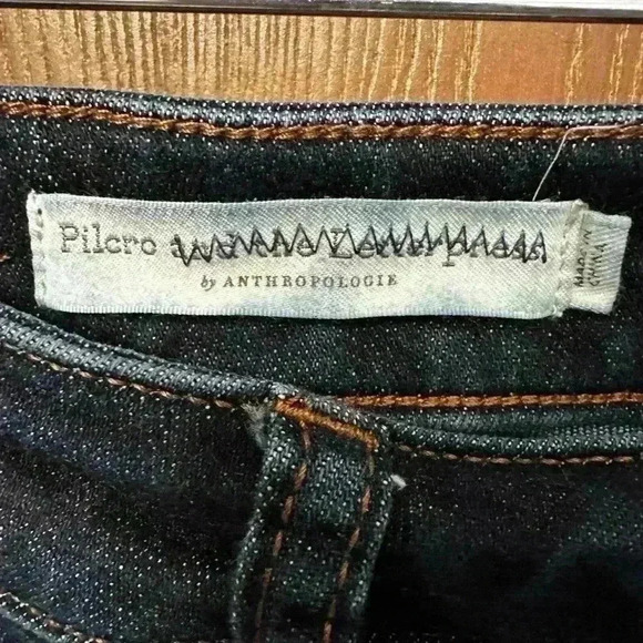 Anthropologie Pilcro & The Letterpress High-Rise Denim Legging Size 27 Fray Hem - Picture 2 of 10